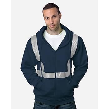 USA-Made Hi-Visibility Full-Zip Hooded Sweatshirt - Segmented Tape